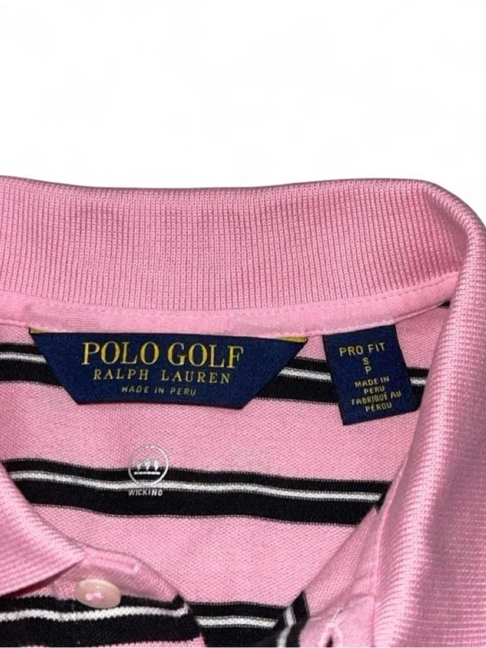 NWOT Polo Golf Ralph Lauren BIG Pony Pro Fit Pink Stripe Polo Shirt Men’s Size S